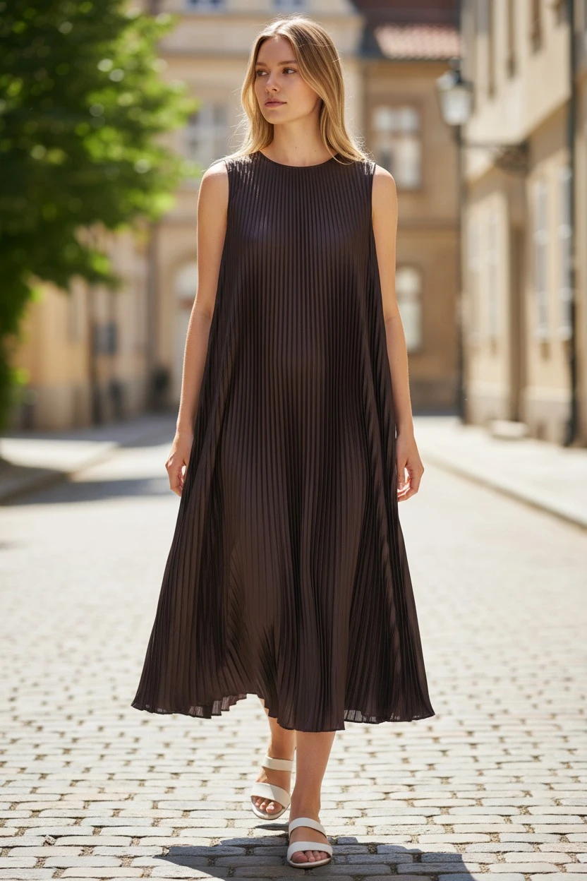 Satin plisat Chocolate Glam