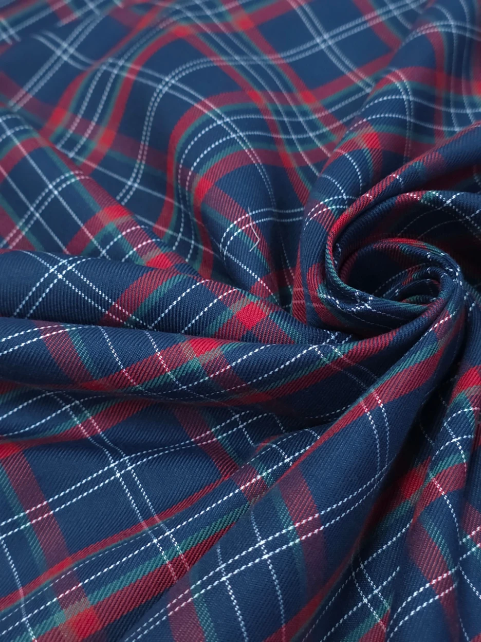 Stofa carouri bleumarin si rosu