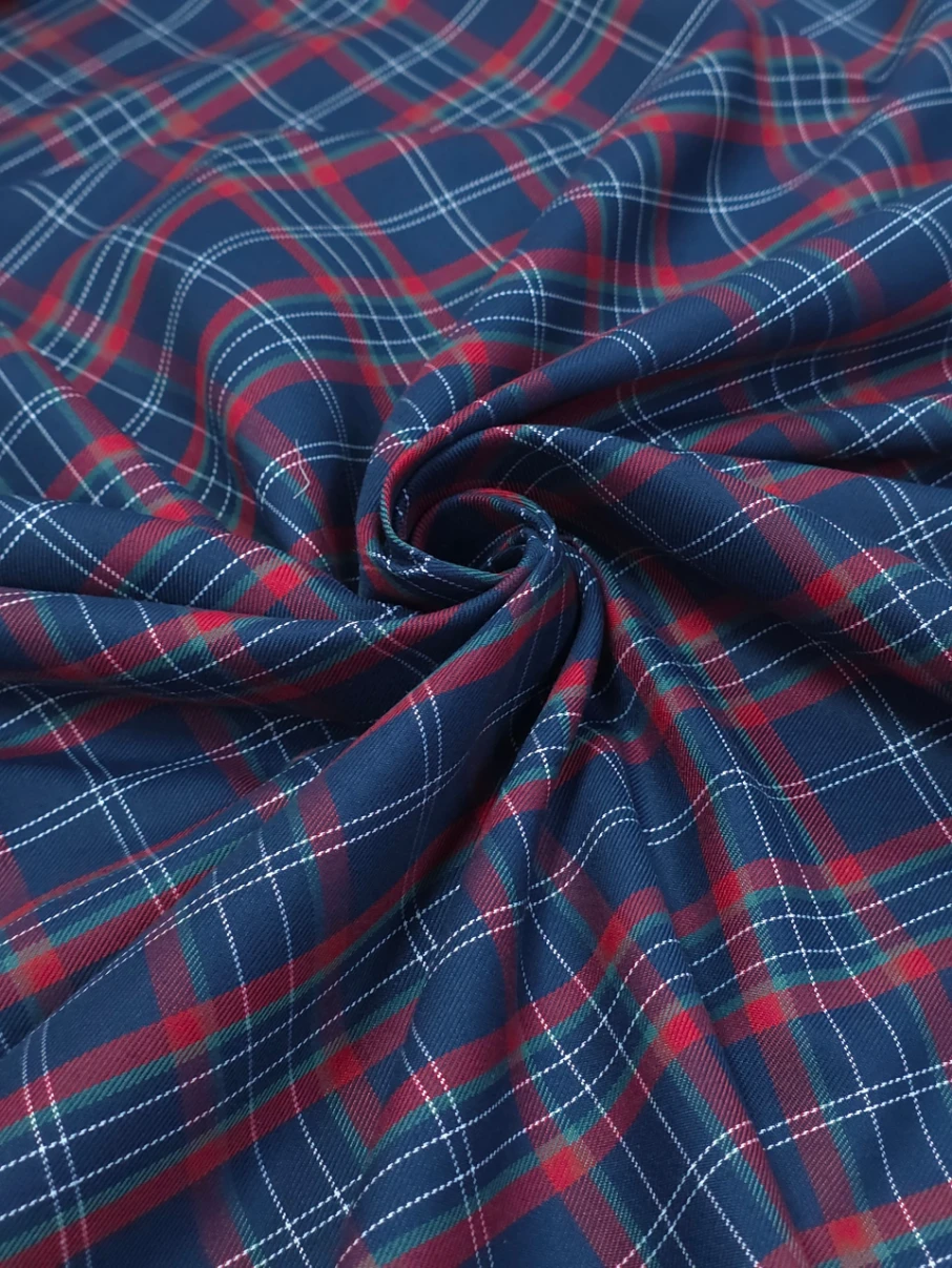 Stofa carouri bleumarin si rosu