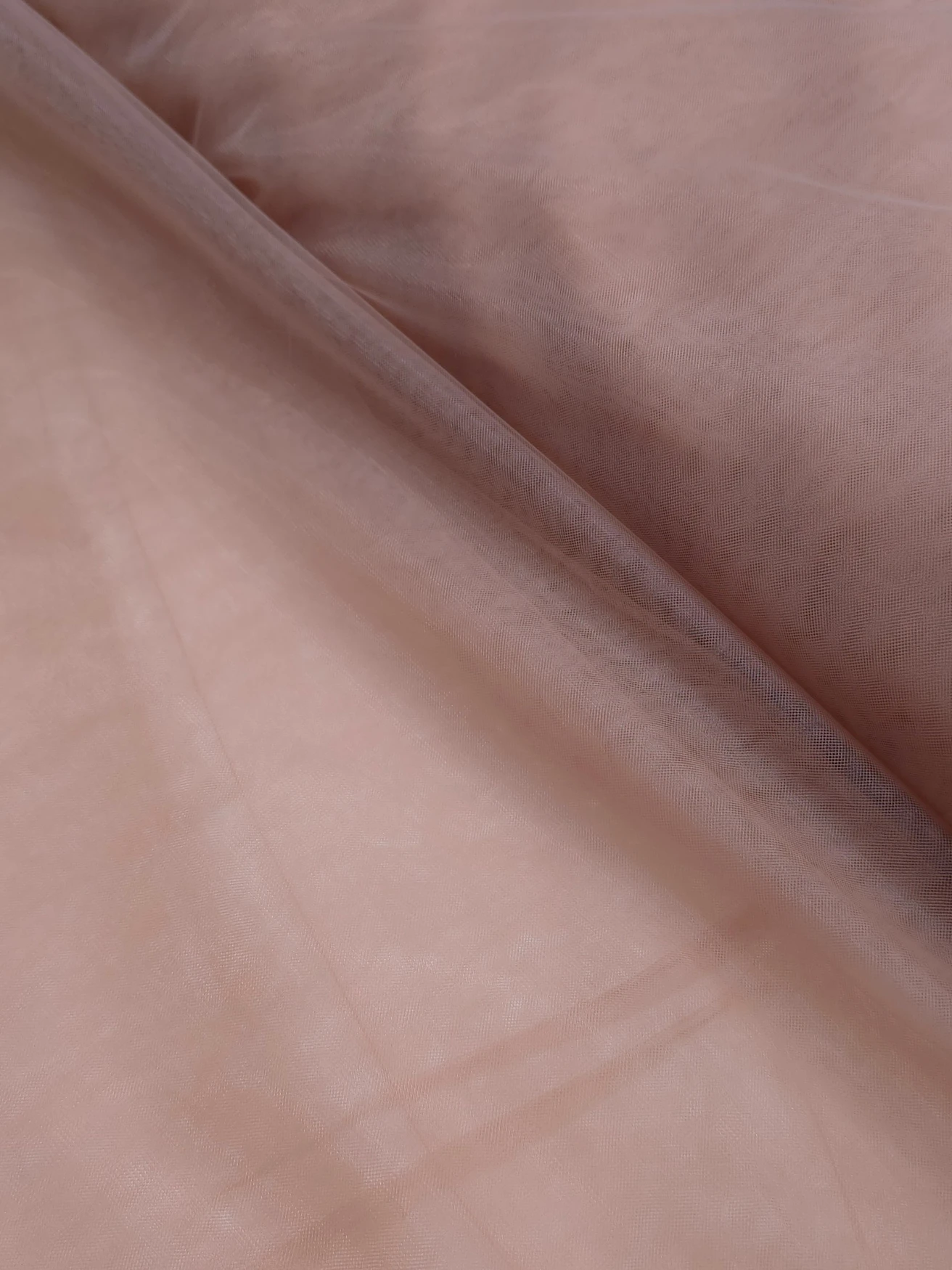 Tul elastic fin 3m lățime mocha mousse
