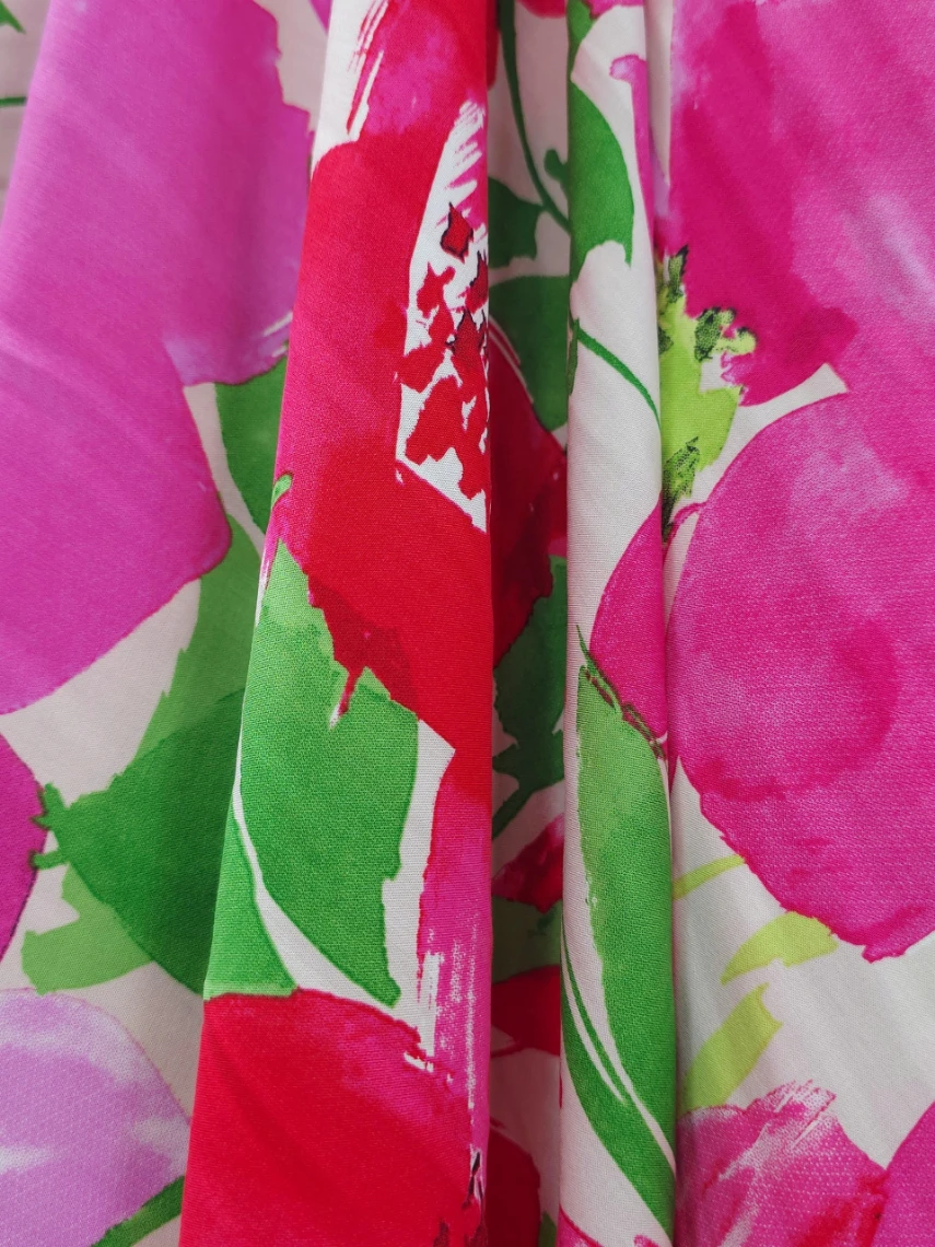 Vascoza cu Bumbac Imprimata Fuchsia Splash