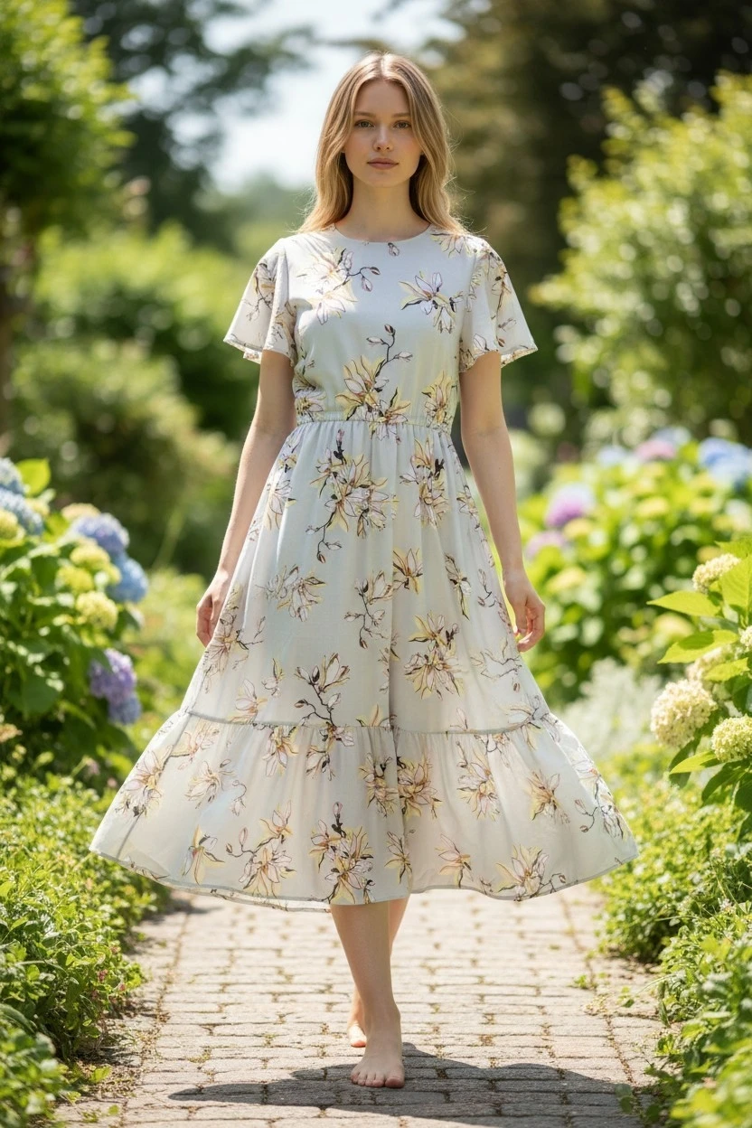 Vascoza cu Bumbac Imprimata Magnolia Blush