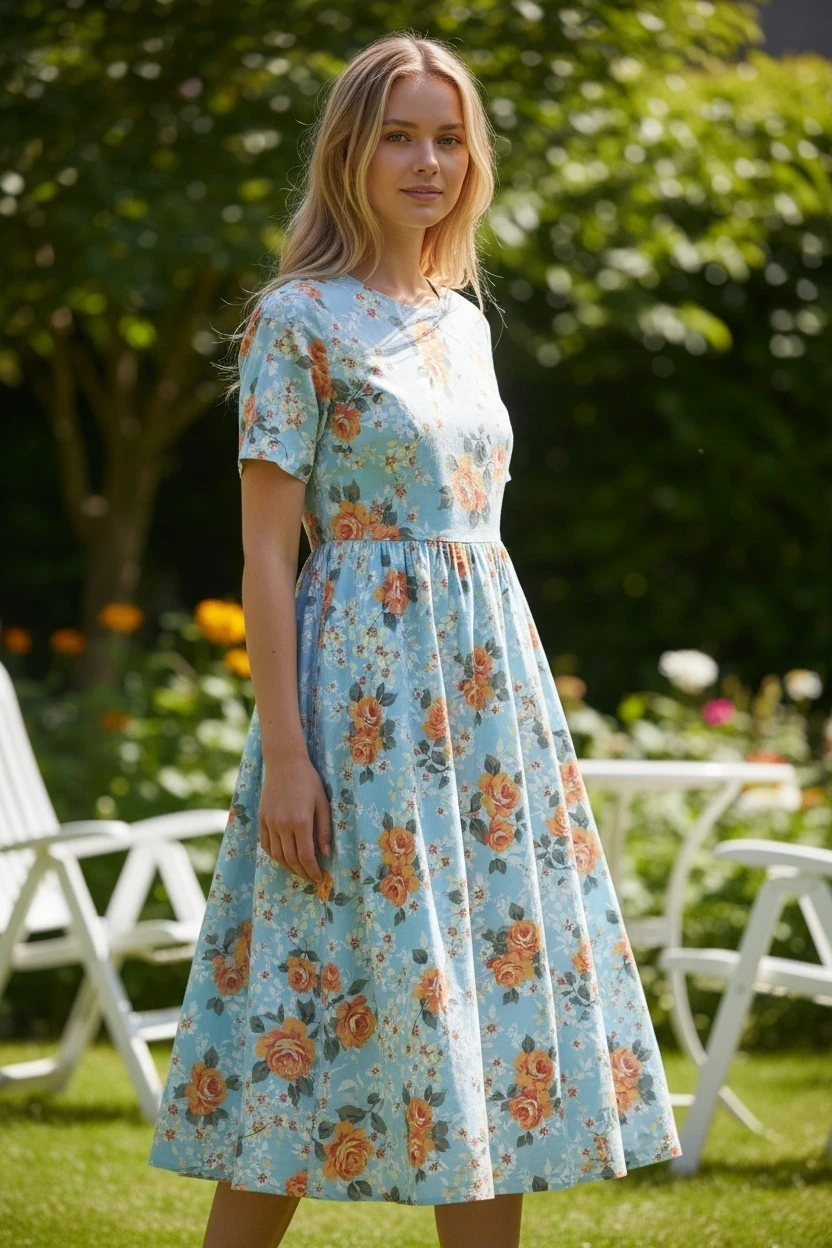 Vascoza cu Bumbac Imprimata Summer Roses