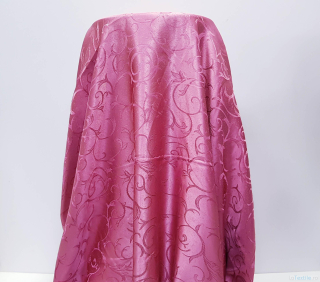 Material draperie roz moviu cu contur ramurele