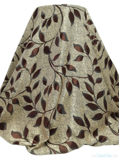 Material draperie cu 2 fete frunze maro