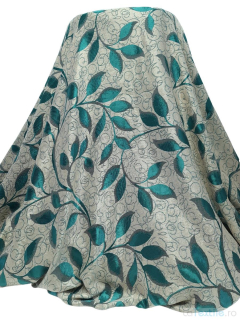 Material draperie cu 2 fete frunze turcoaz